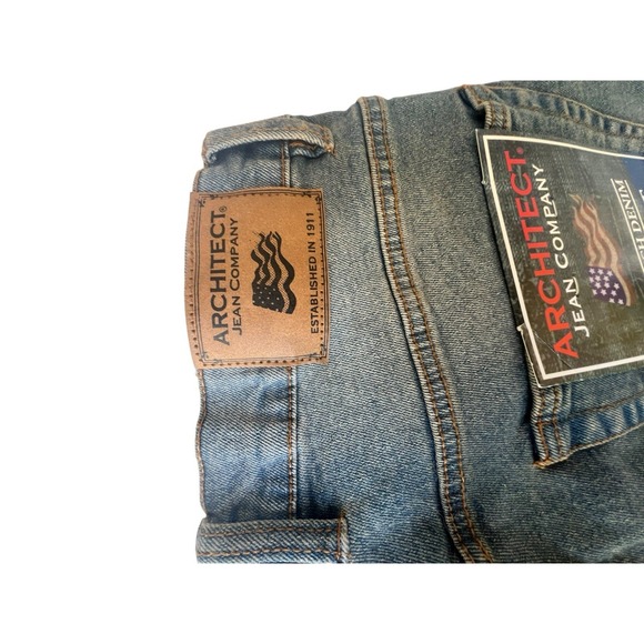 Architect Jean Company 28x30 Blue Stretch Denim Slim Fit Five Pocket Tapered Leg - Picture 6 of 11